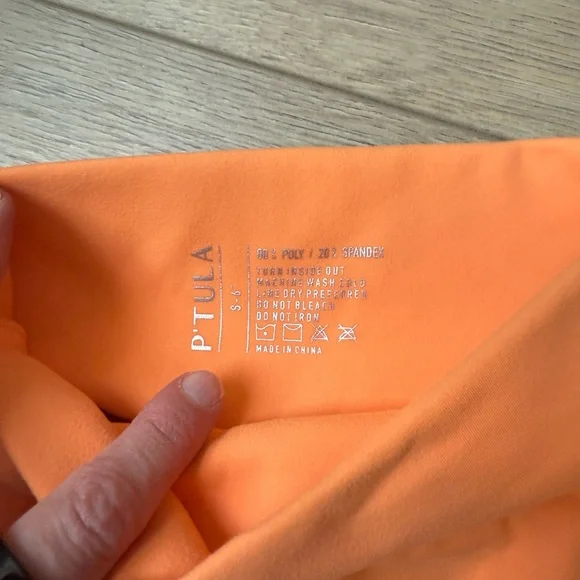 P'tula Women's Vibrant Orange Bike Shorts - Picture 2 of 4